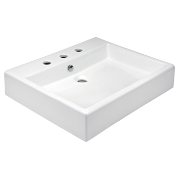 LAVABO SOBREPONER 3 PERFORACIONES CON REBOSADERO BLANCO HELVEX LV LUCERNA3